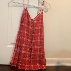 Red plaid dress